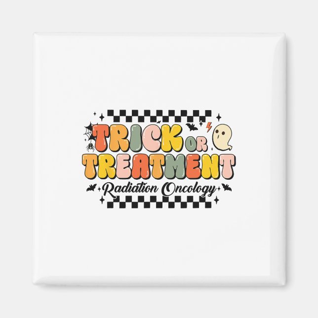 Imán Truco O Tratamiento Radiación Oncología Halloween  (Frente)
