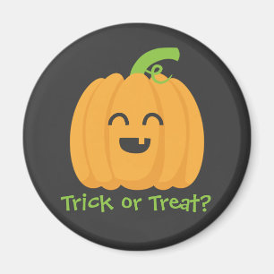 Imán Truco o trato con calabaza suave para Halloween