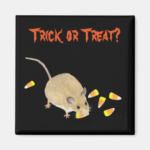 Imán Truco o trato del ratón de Halloween con cuernos d