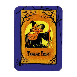 Imán ¡Truco o trato! Regalo Vintage Witch Halloween