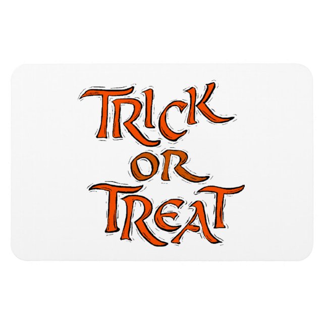 Imán Truco o truco de Halloween para tratar palabras de (Horizontal)