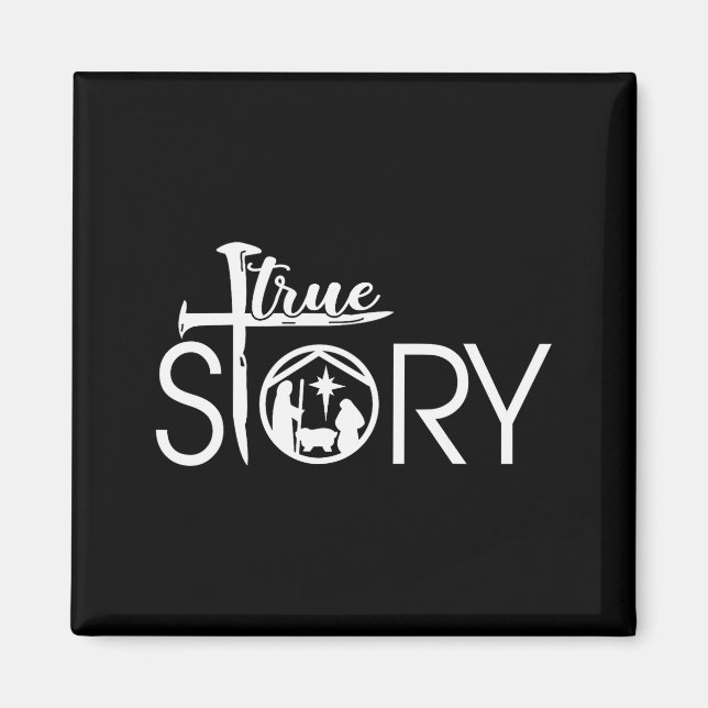 Imán True Story Of Jesus Birth Christmas Nativity Chris (Frente)