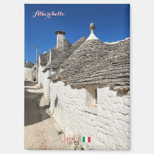 Imán trulli de Alberobello en Italia, viaje a Bari