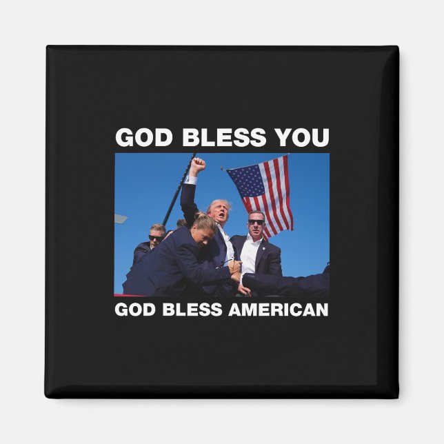Imán Trump 2024 Dios te bendiga - Dios bendiga a Estado (Frente)