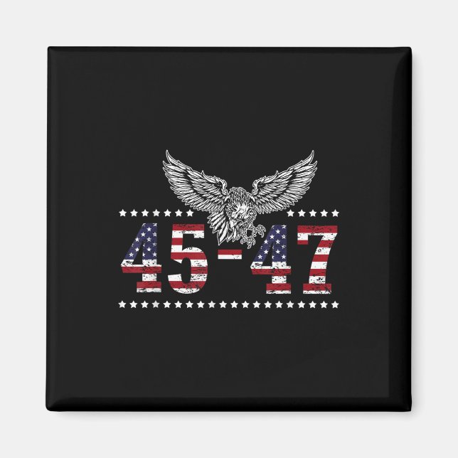 Imán Trump 2024 Presidente 45 Y 47 Bandera Estadouniden (Frente)