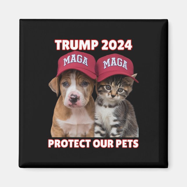 Imán Trump 2024 Proteja a nuestros Mascotas Divertidos  (Frente)