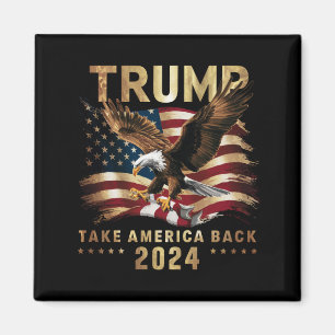 Imán Trump 2024 Recuperemos Estados Unidos Bandera Amer