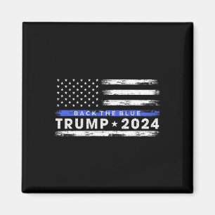 Imán Trump 2024 Respaldo de la Línea Azul Delgada Azul