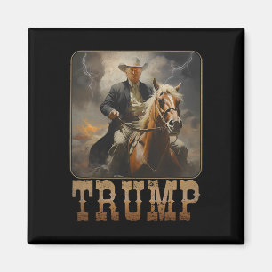Imán Trump 2025 Presidente Vaquero Cabalgando Caballo W