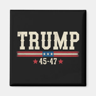 Imán Trump 45 47 Bandera Estadounidense USA Retro Vinta