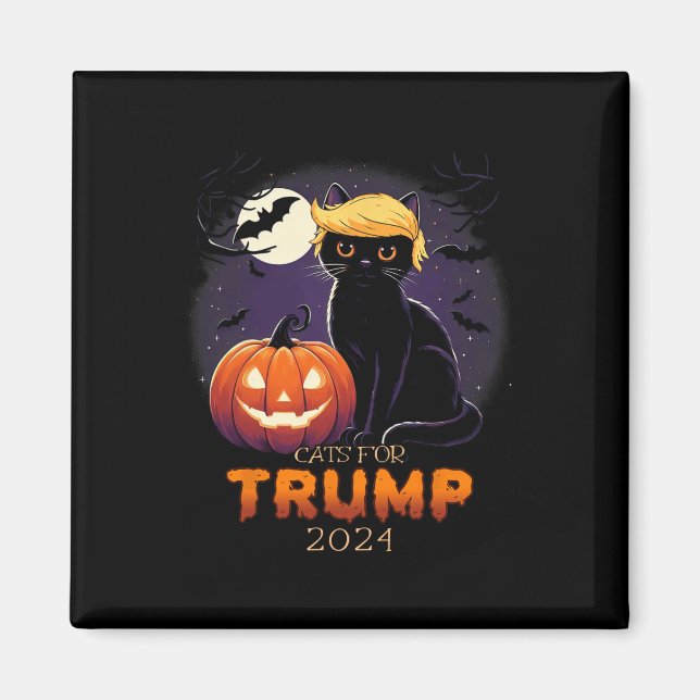 Imán Trump Cat Camisetas Black Cat Halloween Disstuve C (Frente)