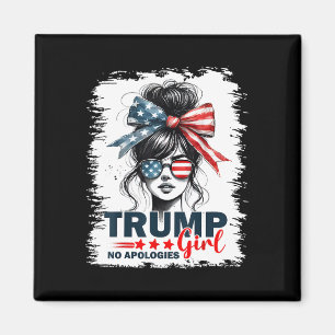 Imán Trump Chica sin disculpas desordenado Bun Sungles 