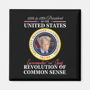 Imán Trump Comandante en Jefe 45 47 Revolución de