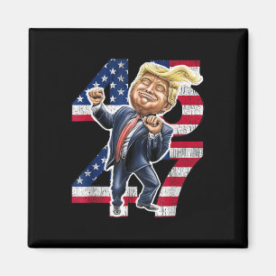 Imán Trump Dance 45 Bandera estadounidense Trump 2024
