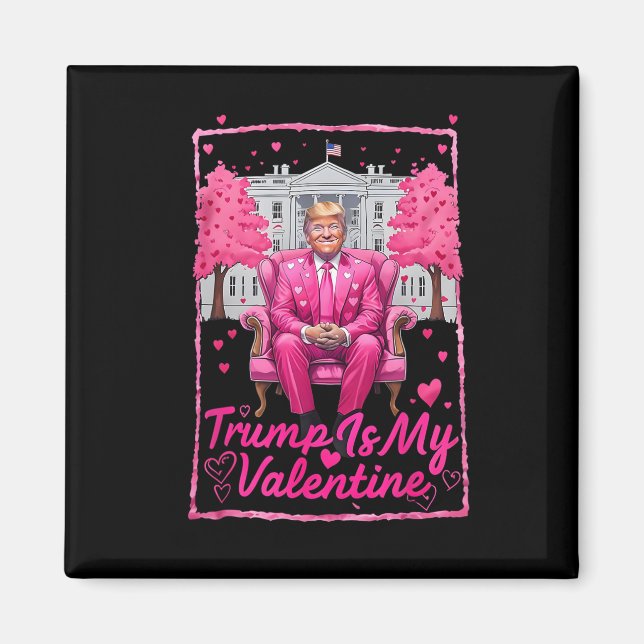 Imán Trump es mi gracioso corazón de San Valentín (Frente)