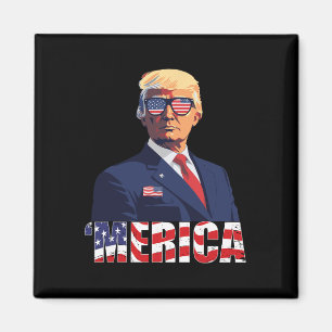 Imán Trump Feliz 4 De Julio Bandera Norteamericana 1