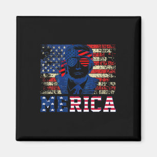 Imán Trump Feliz Cuatro 4 De Julio Trump Bandera Americ