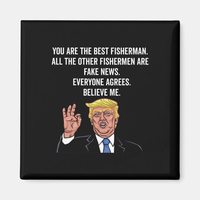 Imán Trump Fisherman Funny Fisher Hook Regalos (Frente)