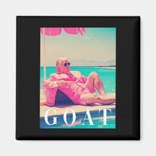 Imán Trump Goat Summer 2024 Retro Funny Pink Donald Tru
