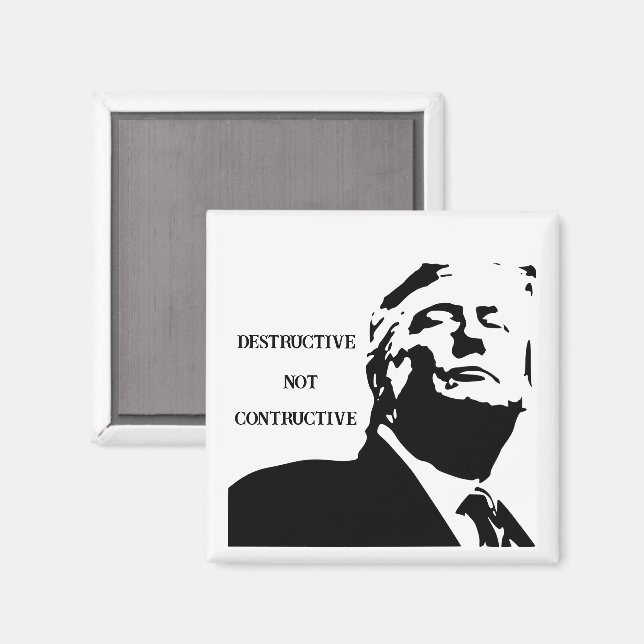 Imán Trump/Imán destructivo no constructivo (Anverso/Reverso)