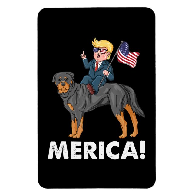 Imán Trump Merica Rottweiler Perro Hero Americano (Vertical)
