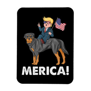 Imán Trump Merica Rottweiler Perro Hero Americano