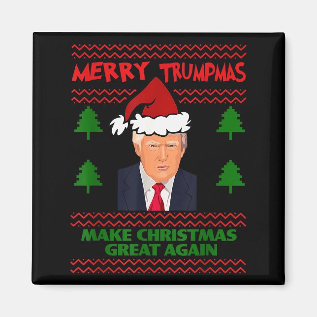 Imán Trump Merry Trumpmas Santa Trump Make Christmas Gr (Frente)