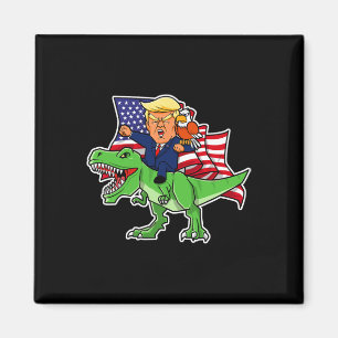Imán Trump montando un dinosaurio Trex Funny Patrioti M