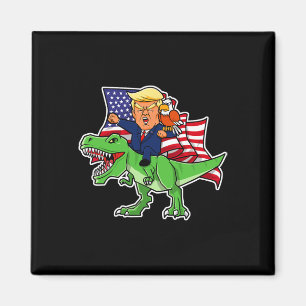 Imán Trump montando un dinosaurio Trex Funny Patrioti M