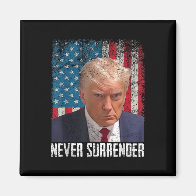 Imán Trump Mug - Disparo a Donald Trump - Nunca Sur (Frente)