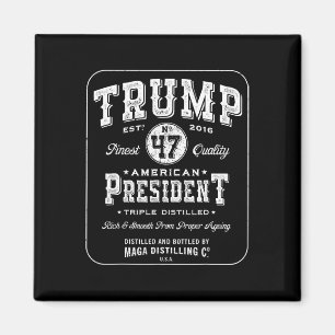 Imán Trump Presidente 47 Etiqueta de Whiskey Vintage 20