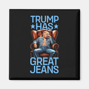 Imán Trump Tiene Grandes Jeans Divertido Retro Denim Me