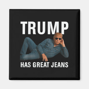 Imán Trump tiene grandes jeans Graciosos Tee Retro Deni