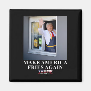 Imán Trump Trabaja En El Drive-thru Hacer América Papas
