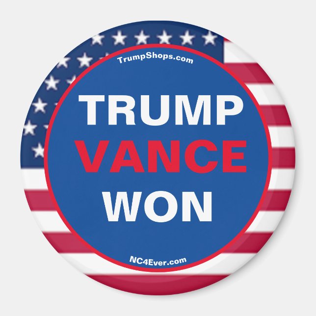 Imán TRUMP VANCE WON Refrigerador (Frente)