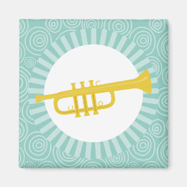 Imán Trumpet Fun Turquoise Swirl Music