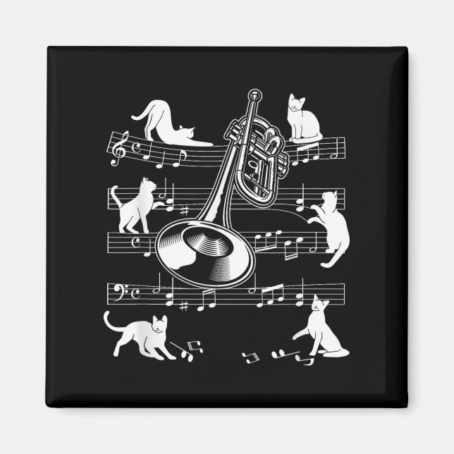 Imán Trumpeter Cats For Cat Loving Trumpet Player  (Frente)
