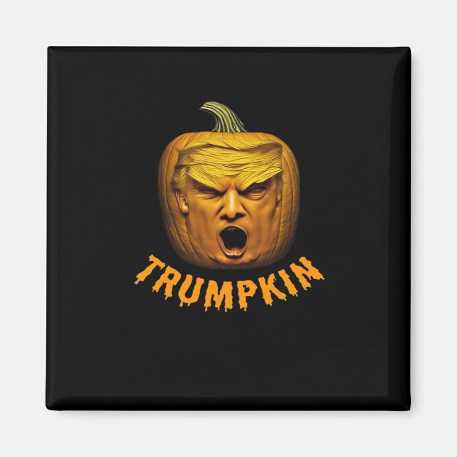 Imán Trumpkin - Funny Donald Pumpkin Halloween Classic (Frente)