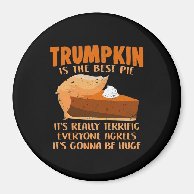 Imán Trumpkin Pie Funny Design - Fiesta de Acción de Gr (Frente)