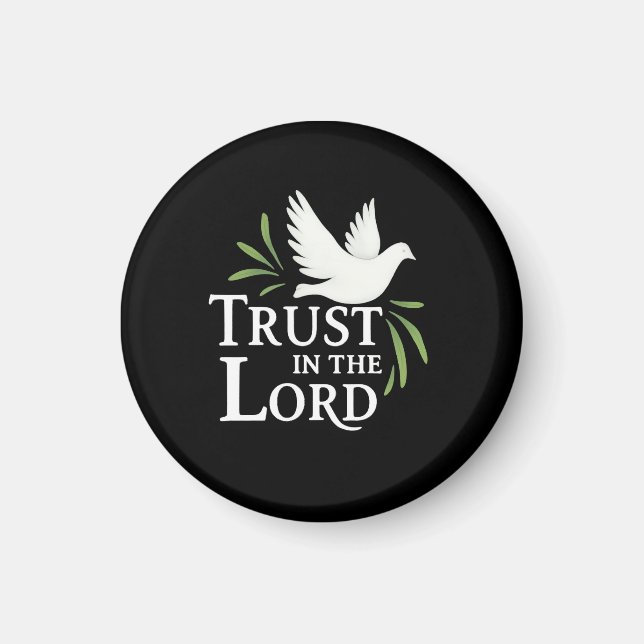 Imán Trust in the Lord White Dove Christian Paper Plate (Frente)