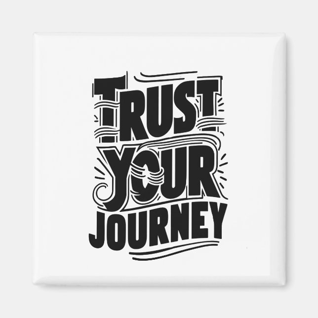 Imán Trust Your Journey Vertical Typography Art (Frente)