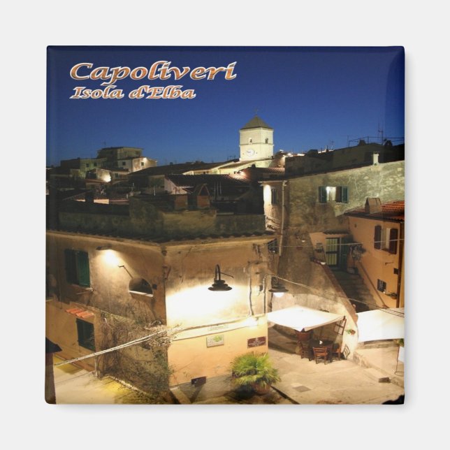 Imán TSC085 CAPOLIVERI Por Noche, Isla ELBA, Fridge (Frente)