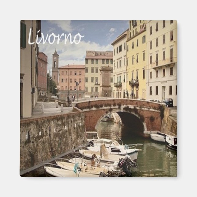 Imán TSC113 LIVORNO, Panorama, Toscana, Italia, Fridge (Frente)