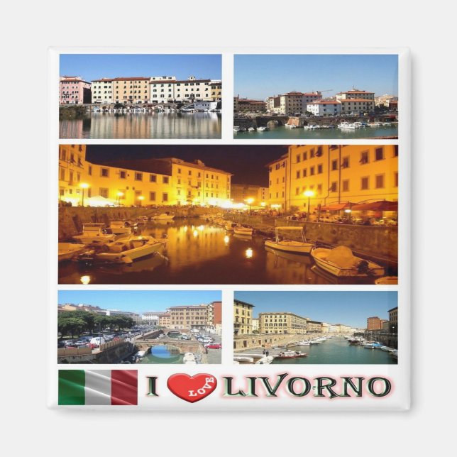 Imán TSC115 LIVORNO I Love, Mosaic, Toscana, Fridge     (Frente)