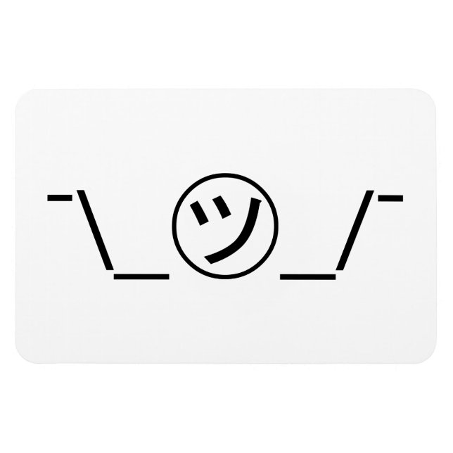 Imán Tsu Kana Shrug Emoticon ¯\_ ㋡_/ Ø Kaomoji japonés (Horizontal)
