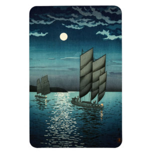 Imán Tsuchiya Koitsu - Barcos en Shinagawa, noche