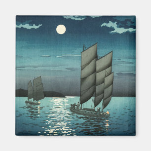 Imán Tsuchiya Koitsu - Barcos en Shinagawa, noche
