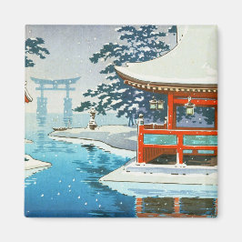 Imán Tsuchiya Koitsu Snowy Miyajima arte del paisaje in