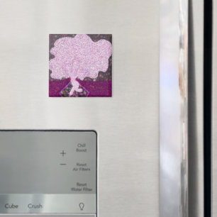 Imán Tu B'Shvat, purpurina de árbol rosa bailarín, ט ״ 