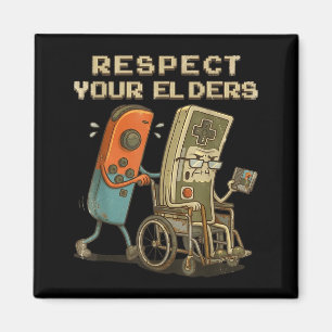 Imán Tu Camiseta Respeta a los Mayores Retro Gaming Jug